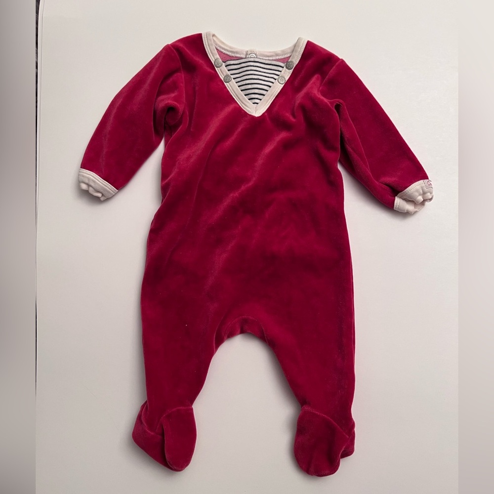 Cozy Red Kids Velvet One Piece